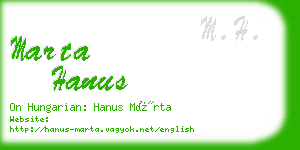 marta hanus business card